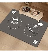 Dog Food Mat 18"×30" Absorbent Dog Mat for Food and Water with Rubber Backing, No Stains Quick Dr...