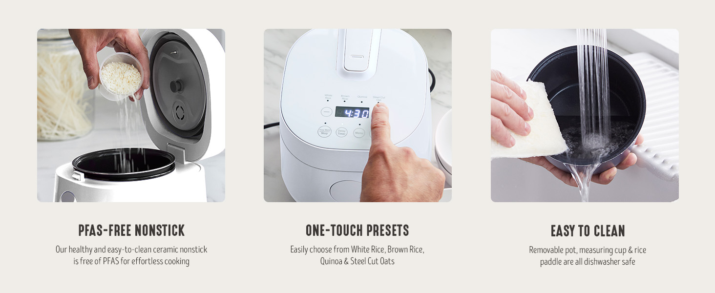 GreenLife, Ceramic Nonstick, PFAS-Free, Non-Toxic, Rice Cooker, Electrics
