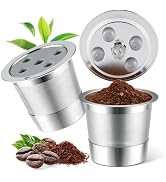 Stainless Steel Reusable K Cups for K eurig Supreme & Supreme Plus, Reusable K Cups Five Hole Uni...