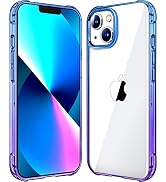 Mkeke for iPhone 14 Case for iPhone 13 Case Gradient Purple Blue Shockproof Bumpers Cases for iPh...