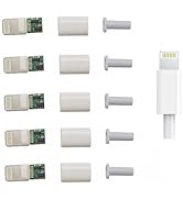 ELNONE 5sets White USB Male for iPhone iPad iPod Lightning DIY Connector Solder Housing Cover Ada...