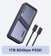 UGREEN NeoDrive Creater 1TB External Portable SSD with Cooling Fan Up to 6600MB/s, Thunderbolt 5 ...