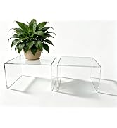 2 Pcs Large Acrylic Risers Display Stands, 8 & 9 Inch Clear Shelves 5mm Thick, Multipurpose Jewel...