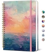 Taja Lined Spiral Notebook Journal for Women A5(5.8" × 8.3"), Cute Hardcover Notebook for Work, S...