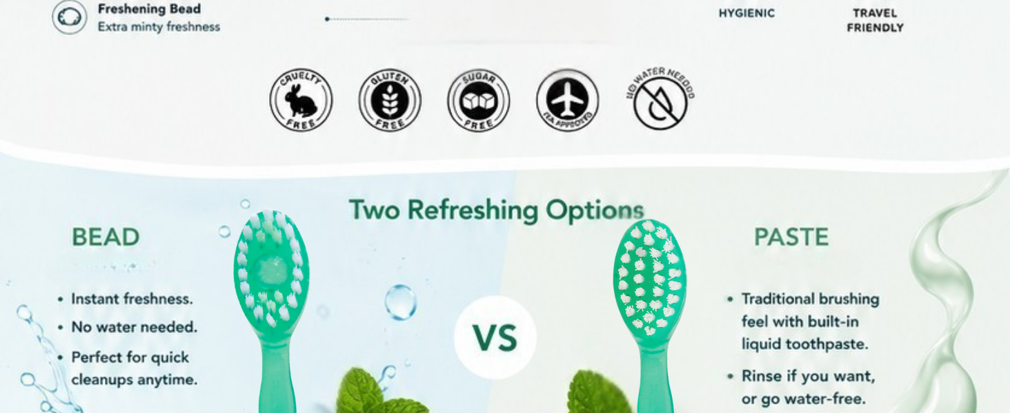 Mint paste and bead toothpaste