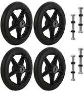 LDXDRU 4Pcs 6 Inch Walker Wheels Replacement, Wheelchair Front Wheels with 4 Axles, Rubber Rollat...
