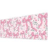 Pink Bow Gaming Mouse Pad Large Desk Mat Extended Keyboard Cute Mouse Pad Anime Mousepad with Non...