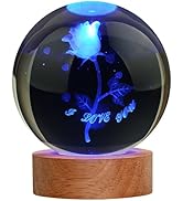 JANARARY Rose Lamp Cute Gifts for Women, Large 3D Rose Night Light, Crystal Light up Rose Lamp 16...