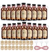 GGOLDMER 18 Pack 8oz Amber Glass Boston Round Bottles, Brown Vanilla Extract Bottles with Phenoli...