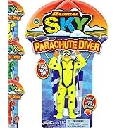 Big Parachute Toy (1 Unit Assorted Color) JA-RU. Children's Flying Toys. Sky Diving Action Figure...