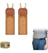 KINGUUR Metal Buckleless Hook Elastic Belts,2PCS Buckleless Belt Hook,Adjustable Magic Tape No Bu...