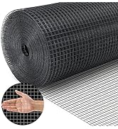 Land guard 48 inch×100 ft Black Vinyl Coated Hardware Cloth, 19 Gauge 1/2 inch Black PVC Hardware...