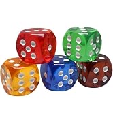 5Pcs 25mm Professional-Grade Crystal Dice - Waterproof 6-Sided Precision Gaming Dice with Anti-Sl...