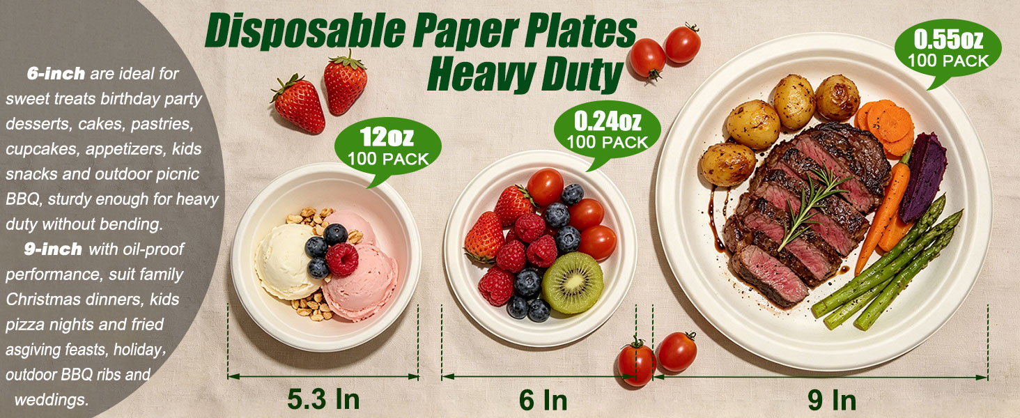 Disposable Paper Plates Heavy Duty Perfect for Every Need