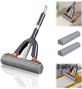 Portable Self-Squeeze Cleaning Mop,Lazy Tabletop mop and Stainless Steel Handle.Wet and Dry Use C...