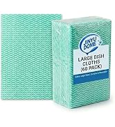 JINYUDOME Green Handi Wipes Disposable Dish Cloths Heavy Duty Kitchen Towels Reusable Cleaning Wi...