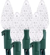 Brizled Upgrade Faceted C5 LED String Lights, 100 LED 33ft Mini String Lights, 120V UL Certified ...