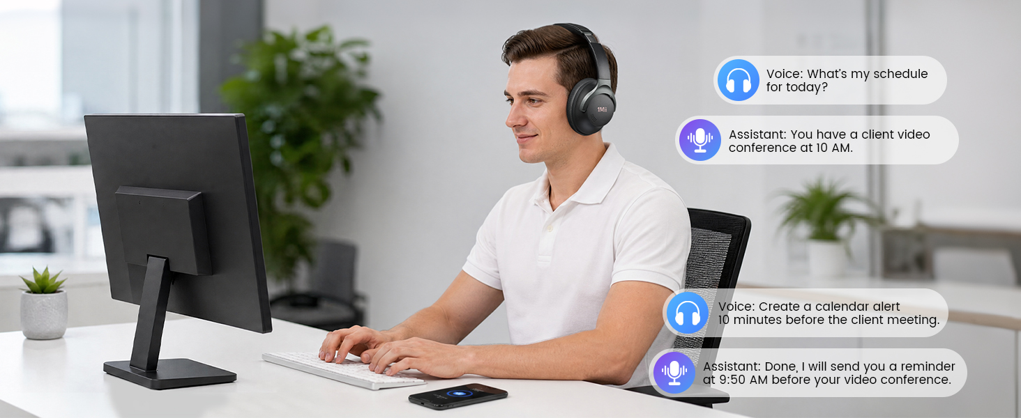 1Mii Hybrid Active Nose Cancelling Headphones