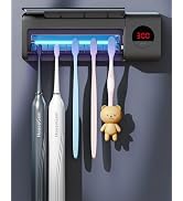 HouseGem Toothbrush Holder, Timer Function, 2000mAh Rechargeable Cordless Wall-Mounted Bathroom (...