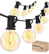Svater Outdoor String Lights 200FT, Patio Lights with 104 Shatterproof LED Bulbs, Commercial Grad...
