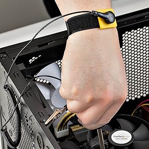 Antistatic Wrist Strap with Grounding Cable, ESD Safe Band with 5ft / 1.5m Detachable Cord