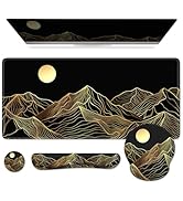 iCasso Large Mouse Pad, 4in1 XXL Mousepad + Keyboard Wrist Rest+Mouse Wrist Rest+Coaster Set with...