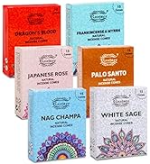 Raajsee Natural Incense Cones ,6 Pack Mixed Scents Gift Pack 15 pc Each ( 90 Total ), Insense Con...