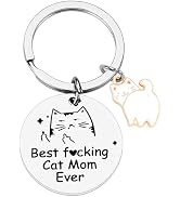 PLwelth Dog Mom Keychain Cat Mom Keychain Funny Mum Gift Keyring for Women Birthday Mother’s Day ...