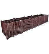 BAOYOUNI Rectangular Raised Garden Bed Kit Indoor Outdoor Plastic Planter Grow Box for Fresh Vege...