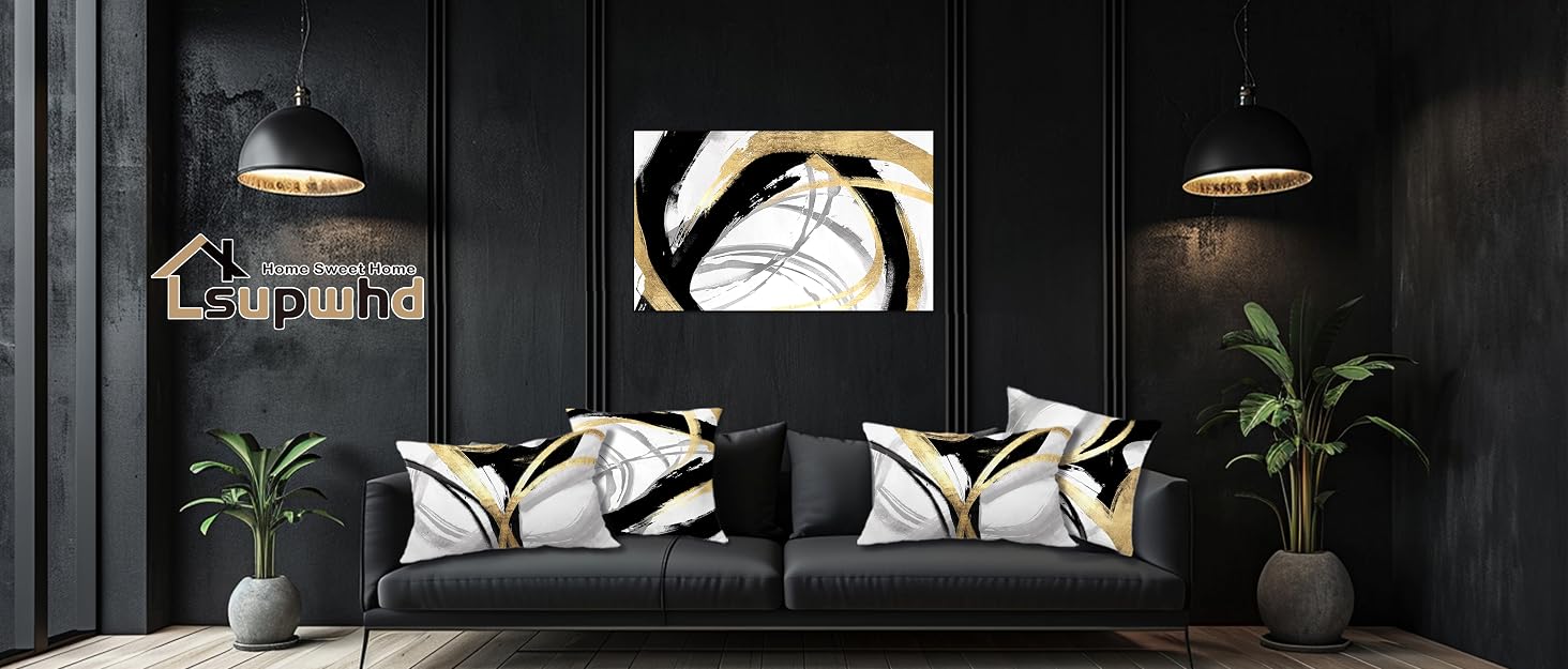 Black gold pillow