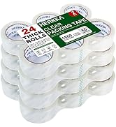 HERKKA Clear Packing Tape, 24 Rolls Heavy Duty Packaging Tape for Shipping Packaging Moving Seali...
