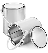 WUWEOT 2 Pack Empty Paint Can, 1 Gallon Metal Unlined Paint Bucket, Paint Pails Paint Jars with L...