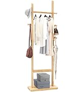 Aibiju Coat Rack Freestanding, Coat Tree with 2 Main Rods and Stable Design, Clothes Racks for Ha...