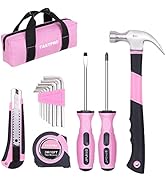 FASTPRO 14-Piece Pink Tool Kit, Hand Tool Set for women, Household Tools for Home Maintenance & R...