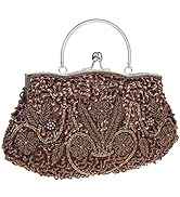 iToolai Satin Purse Evening Handbags Wedding Bag Beaded Sequins Clutch for Party