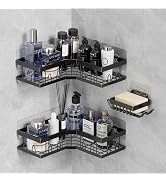 Rixarts Corner Shower Caddy 3 Pack, Wall Mounted Stainless Steel Bathroom Organizer Shelf with So...