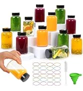 Alotpower 4oz Ginger Shots Bottles 16Pack- Portable Leakproof 4 oz Glass Jars with Lids- Glass Ju...