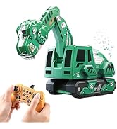 Humzo Remote Control Excavator Toys for Boys 4-7, Construction Trucks 2.4GHz RC Excavator with Li...