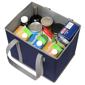 Creative Green Life Shopping Box Bags with Groceries