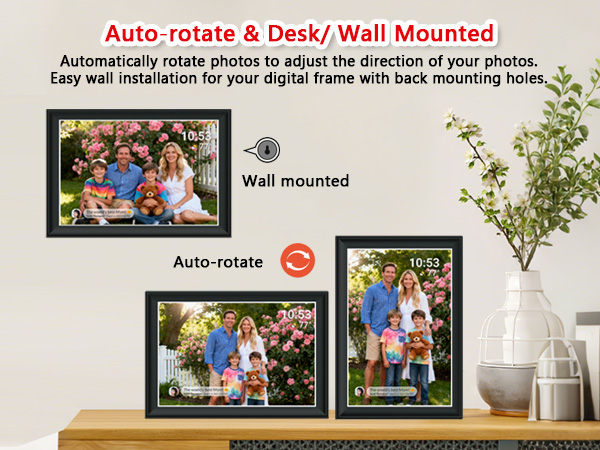 FRAMEO 10.1 Inch Smart WiFi Digital Photo Frame Digital Picture Frame Digital Calendar