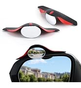 LivTee Blind Spot Mirror with Side Mirror Rain Guard, HD Glass Frameless Convex, Carbon Fiber 2-i...