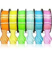 1.75mm Silk Shiny PLA Filament 6 in 1 Bright Colors Bundle Pack: Silk Yellow/Lime Green/Light Ora...