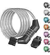 Titanker Bike Lock Cable, 4 Feet Bike Cable Lock Basic Self Coiling Kids Bike Lock Combination wi...
