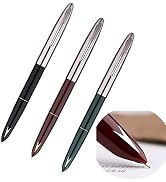 Lanxivi 3 PCS Genuine Hero 329 Fountain Pen Fine Nib, Gold Arrow Pattern, Stainless Steel Cap