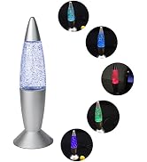 Cdycam Glitter Lava Lamp LED Vintage Mini 7.28'' Night Light Lamp with USB Multi Color Changing R...