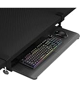 BONTEC Keyboard Tray Under Desk Colored Carbon Fiber Surface, Pull Out Keyboard & Mouse Tray with...