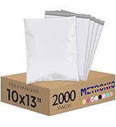 Metronic Poly Mailers 10x13 2000 Pack White, Shipping Bags Bulk Mailing Envelopes for Small Busin...