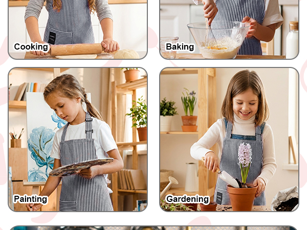 stripes kids apron