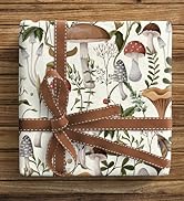 ZINTBIAL Mushroom Wrapping Paper for Kids Adults- Black White Funny Plant Gift Packaging for Spri...