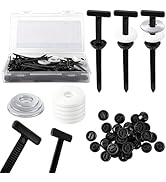 120 PCS Nylon Cable tie Buckle with PP Box & Flat Washer - UV-Resistant, self-Locking Easy-Instal...